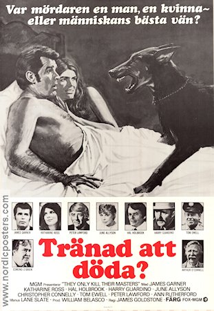 Tränad att döda 1972 poster James Garner Katharine Ross Hal Holbrook James Goldstone Hundar