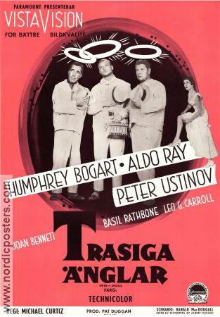 Trasiga änglar 1956 poster Humphrey Bogart Aldo Ray Peter Ustinov Joan Bennett Michael Curtiz