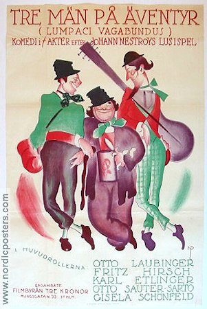 Tre män på äventyr 1924 poster Otto Laubinger Fritz Hirsch