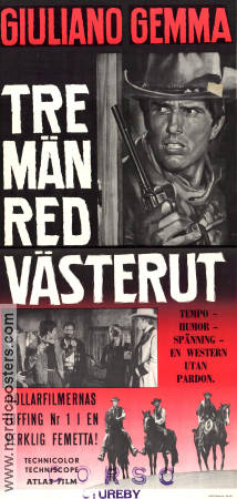 Tre män red västerut 1966 poster Giuliano Gemma Dan Vadis José Calvo Giorgio Ferroni