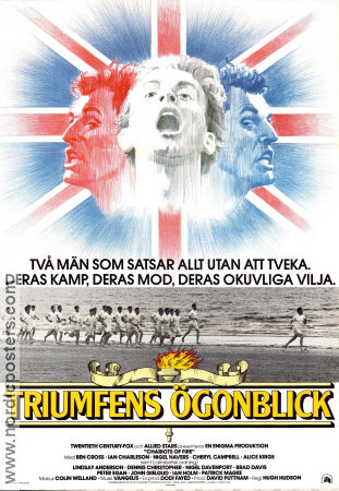 Triumfens ögonblick 1981 poster Nicholas Farrell Nigel Havers Ben Cross Hugh Hudson Sport Strand Olympiader