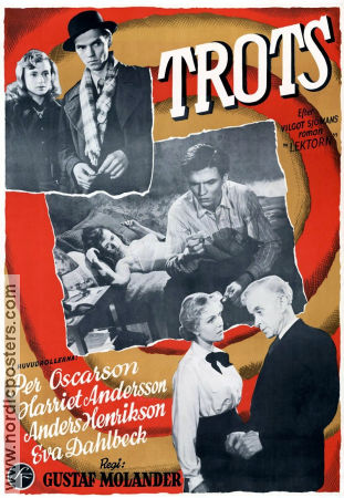 Trots 1952 poster Per Oscarsson Harriet Andersson Anders Henrikson Eva Dahlbeck Gustaf Molander