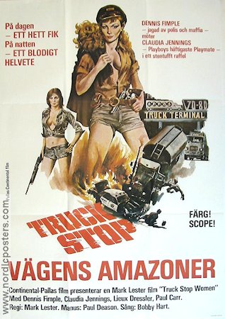 Truck Stop Women 1981 poster Dennis Fimple Claudia Jennings Bilar och racing