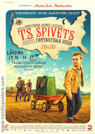 TS Spivets fantastiska resa 2013 poster Helena Bonham Carter Judy Davis Callum Keith Rennie Jean-Pierre Jeunet