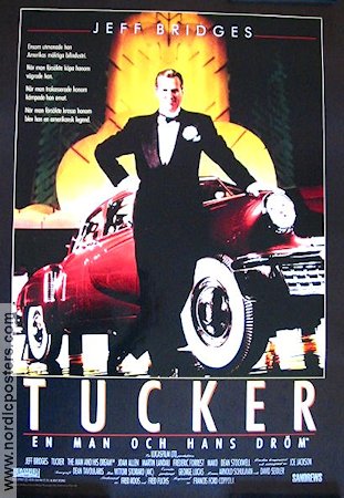 Tucker the Man and His Dreams 1988 poster Jeff Bridges Francis Ford Coppola Bilar och racing