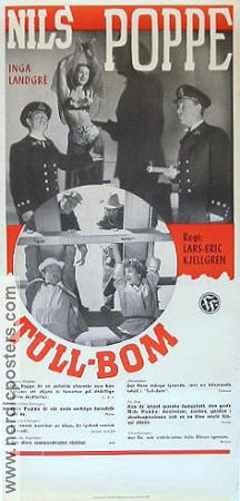 Tull-Bom 1951 poster Nils Poppe Inga Landgré Gunnar Björnstrand Lars-Eric Kjellgren