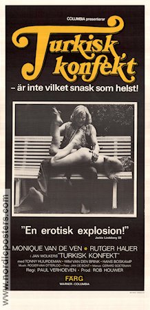 Turkisk konfekt 1973 poster Monique van de Ven Rutger Hauer Jan Wolkers Paul Verhoeven Filmen från: Netherlands