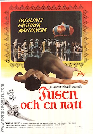 Tusen och en natt 1975 poster Ninetto Davoli Franco Citti Pier Paolo Pasolini