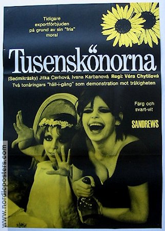 Tusenskönorna 1966 poster Vera Chytilova Filmen från: Czechoslovakia