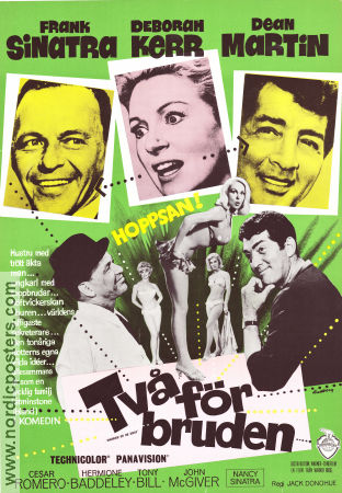 Två för bruden 1965 poster Frank Sinatra Deborah Kerr Dean Martin Jack Donohue Damer