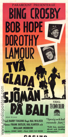 Två glada sjömän på Bali 1953 poster Bing Crosby Bob Hope Dorothy Lamour Hal Walker Asien