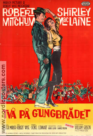 Två på gungbrädet 1962 poster Robert Mitchum Shirley MacLaine Robert Wise