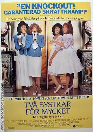 Två systrar för mycket 1988 poster Bette Midler Lily Tomlin