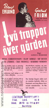 Två trappor över gården 1950 poster Gertrud Fridh Bengt Eklund Sven-Eric Gamble Irma Christenson Gösta Werner