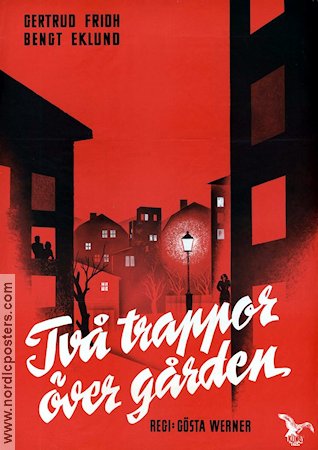 Två trappor över gården 1950 poster Gertrud Fridh Bengt Eklund Sven-Eric Gamble Irma Christenson Gösta Werner