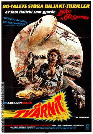 Tvärnit 1982 poster Christopher Stone Susan Shaw HB Halicki Flyg Bilar och racing