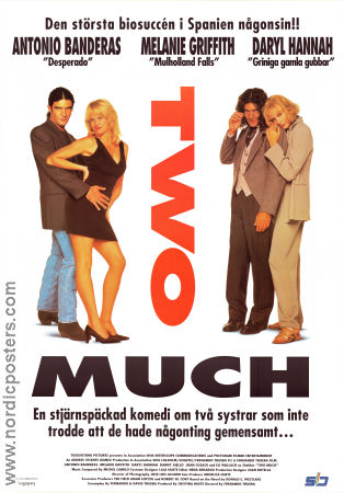 Two Much 1995 poster Antonio Banderas Melanie Griffith Daryl Hannah Fernando Trueba