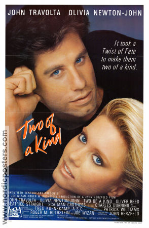 Two of a Kind 1983 poster John Travolta Olivia Newton-John Charles Durning John Herzfeld