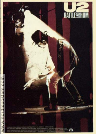 U2: Rattle and Hum 1988 poster Bono The Edge Adam Clayton Phil Joanou Rock och pop Dokumentärer