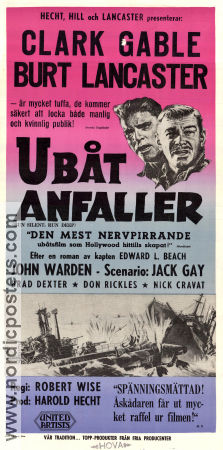 Ubåt anfaller 1958 poster Clark Gable Burt Lancaster Jack Warden Robert Wise Skepp och båtar