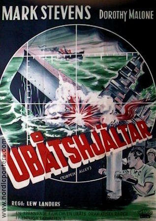 Ubåtshjältar 1953 poster Mark Stevens Skepp och båtar
