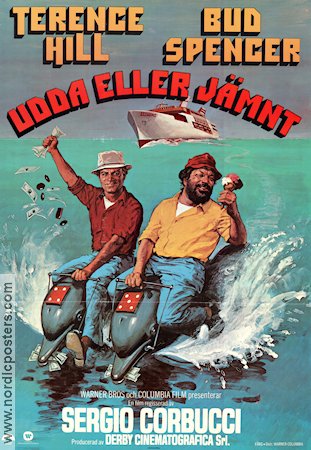 Udda eller jämnt 1978 poster Terence Hill Bud Spencer Sergio Corbucci Fiskar och hajar Skepp och båtar