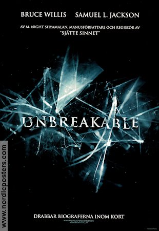 Unbreakable 2000 poster Bruce Willis Samuel L Jackson Robin Wright M Night Shyamalan