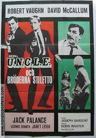 UNCLE och bröderna Stiletto 1967 poster Robert Vaughn David McCallum Jack Palance Janet Leigh Hitta mer: Man From UNCLE Agenter