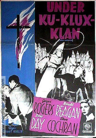 Under Ku-Klux-Klan 1951 poster Ginger Rogers Ronald Reagan Doris Day Stuart Heisler