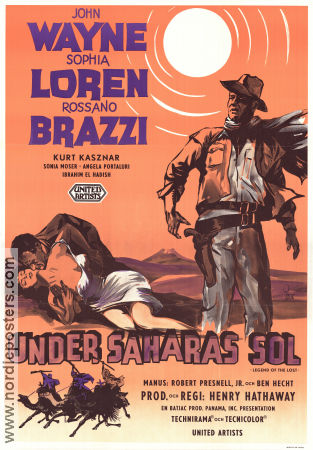 Under Saharas sol 1957 poster John Wayne Sophia Loren Rossano Brazzi Henry Hathaway Hitta mer: Africa