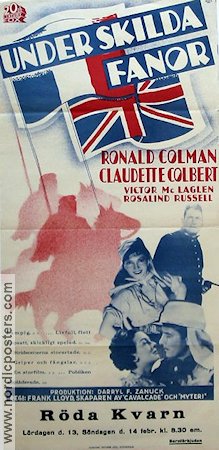 Under skilda fanor 1936 poster Ronald Colman Claudette Colbert