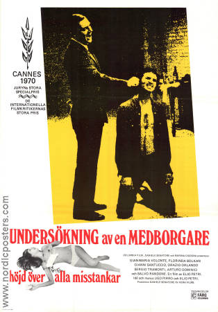 Undersökning av en medborgare 1970 poster Gian Maria Volonté Elio Petri Vapen