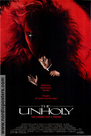 The Unholy 1988 poster Ben Cross Hal Holbrook Ruben Rabasa Ned Beatty Camilo Vila