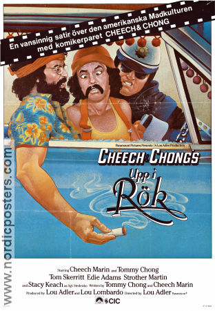 Upp i rök 1978 poster Cheech Marin Tommy Chong Strother Martin Lou Adler Rökning Poliser