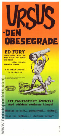 Ursus den obesegrade 1961 poster Ed Fury Cristina Gaioni Moira Orfei Carlo Campogalliani