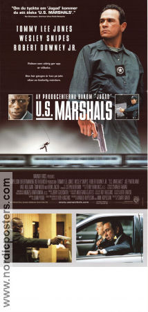 U.S. Marshals 1998 poster Tommy Lee Jones Wesley Snipes Robert Downey Jr Stuart Baird Tåg Poliser