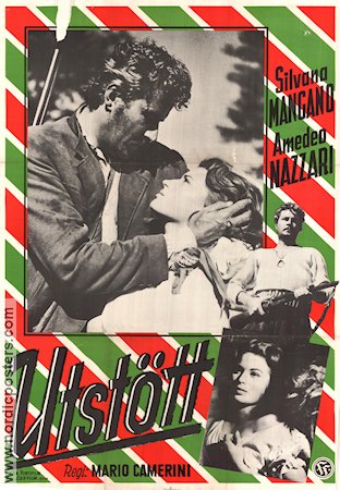 Utstött 1950 poster Silvana Mangano Mario Camerini
