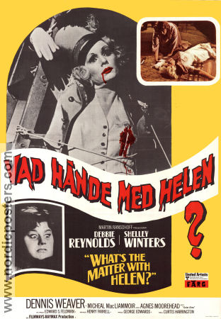 Vad hände med Helen 1971 poster Debbie Reynolds Shelley Winters Dennis Weaver Curtis Harrington