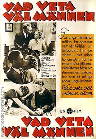 Vad veta väl männen 1933 poster Anders de Wahl Birgit Tengroth Håkan Westergren Hilda Borgström