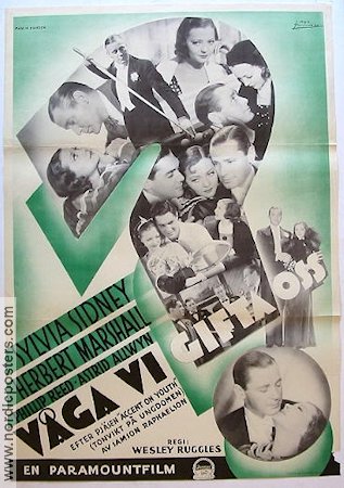 Våga vi gifta oss 1935 poster Sylvia Sidney Herbert Marshall