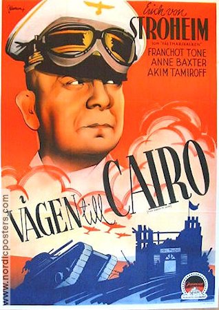 Vägen till Cairo 1944 poster Erich von Stroheim Billy Wilder Eric Rohman art
