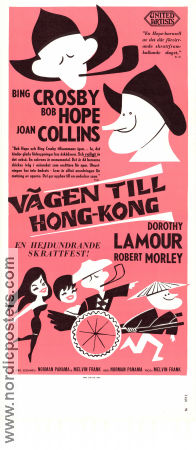 Vägen till Hong-Kong 1962 poster Bing Crosby Bob Hope Joan Collins Norman Panama Musikaler Asien