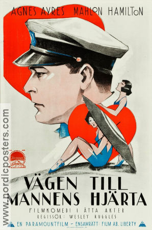 Vägen till mannens hjärta 1924 poster Agnes Ayres Mahlon Hamilton Wesley Ruggles Eric Rohman art