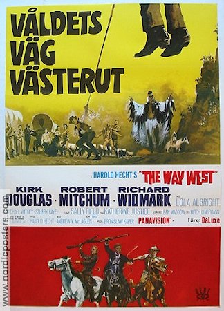 Våldets väg västerut 1967 poster Kirk Douglas Robert Mitchum Richard Widmark