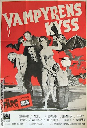 Vampyrens kyss 1970 poster Clifford Evans Don Sharp