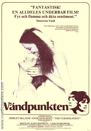 Vändpunkten 1977 poster Shirley MacLaine Anne Bancroft Mikhail Baryshnikov Herbert Ross Balett