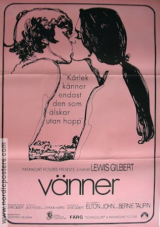 Vänner 1972 poster Lewis Gilbert Elton John music