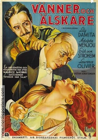 Vänner och älskare 1931 poster Lily Damita Adolphe Menjou Erich von Stroheim