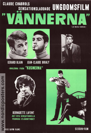 Vännerna 1958 poster Gérard Blain Jean-Claude Brialy Michele Méritz Claude Chabrol