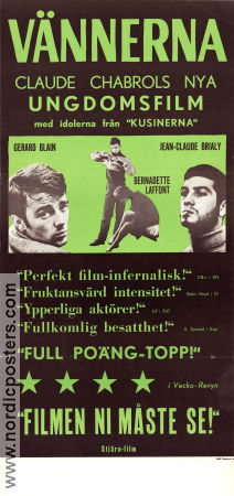 Vännerna 1958 poster Gérard Blain Jean-Claude Brialy Claude Chabrol